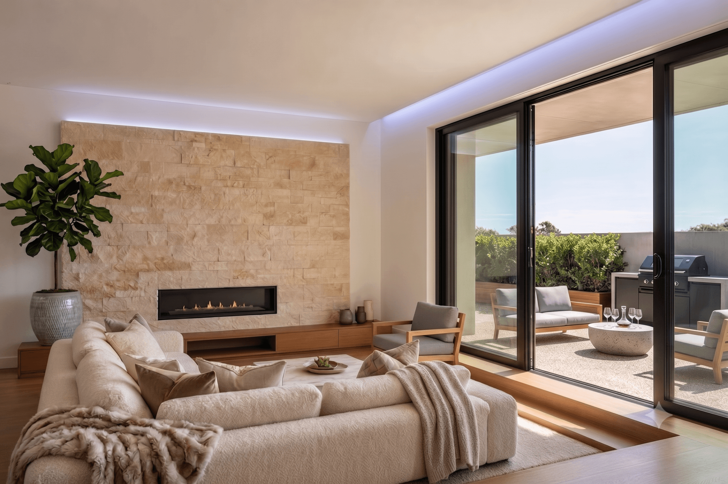Enhanced Living Room property photograph