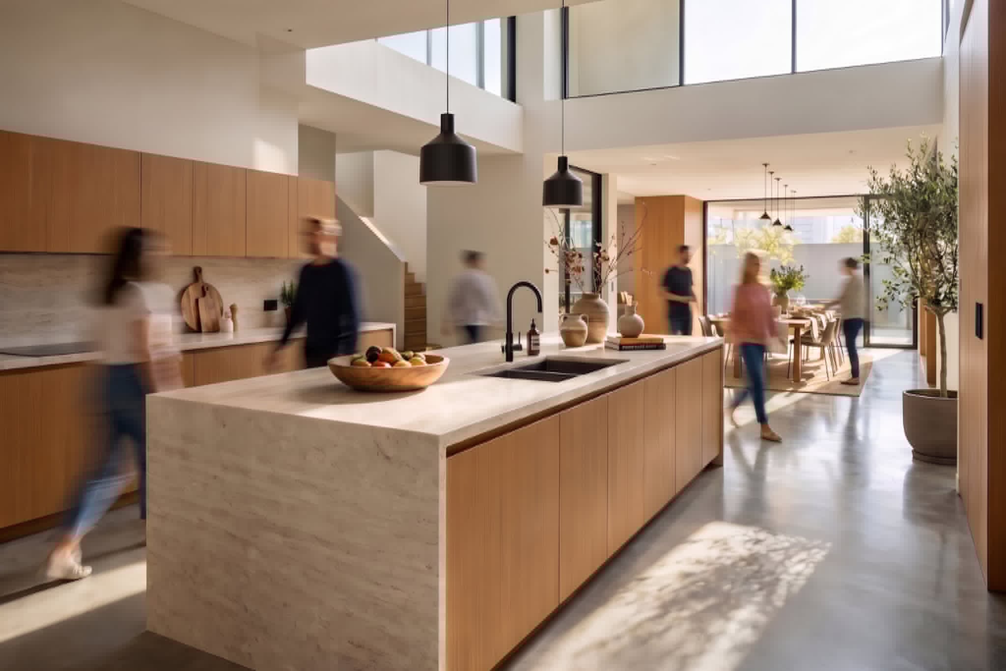 Kitchen property photograph enhanced with people and lifestyle